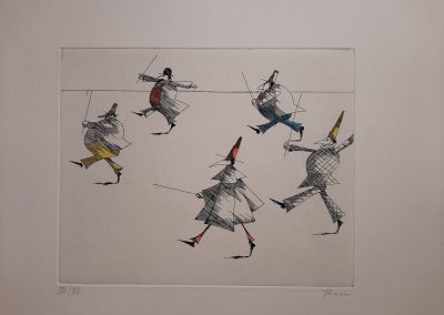 Fünf Marionetten - Radierung - 45 x 40 cm