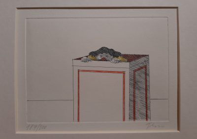 Harlekin in Schachtel - Radierung - 40 x 30 cm